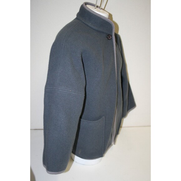 Vintage L. Magnin Turnaround Reversible XS Light & Dark Gray Wool Coat Jacket - Picture 3 of 11